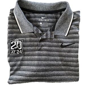 Nike Dri Fit San Francisco Giants MLB 20 at 24 Polo Shirt Mens Large Gray Stripe
